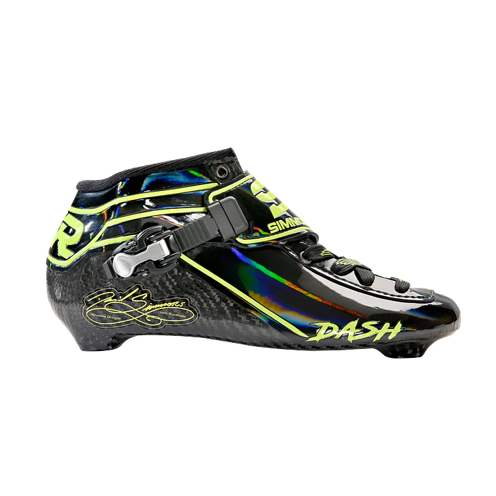 Botas para patines profesionales de velocidad DASH Black Green 1