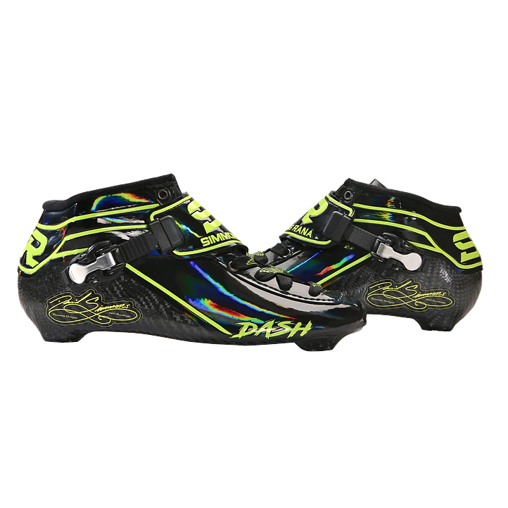 Botas para patines profesionales de velocidad DASH Black Green 4