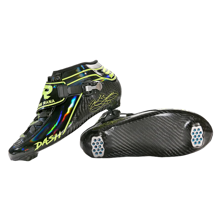 Botas para patines profesionales de velocidad DASH Black Green 5