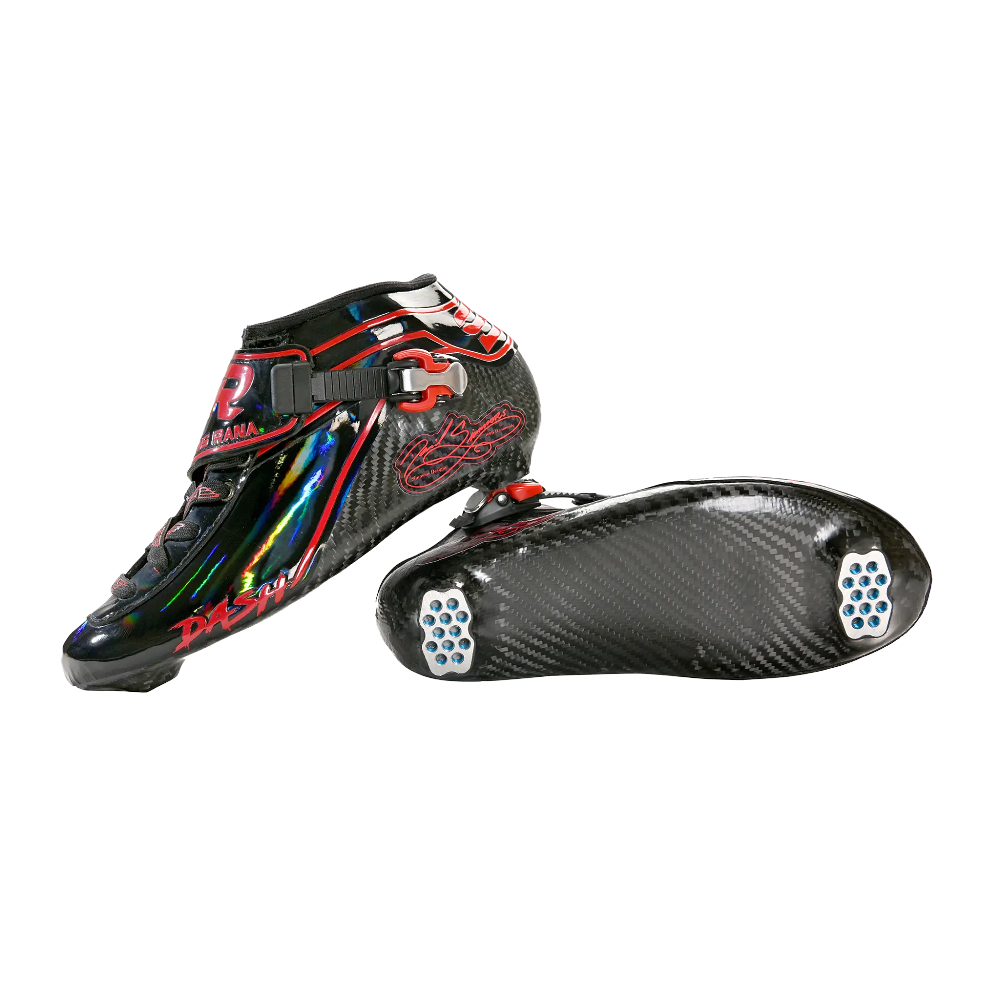 Botas profesionales para patinaje de velocidad DASH Black red 4