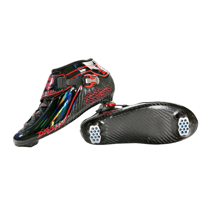 Botas para patines profesionales de velocidad DASH Black red 4