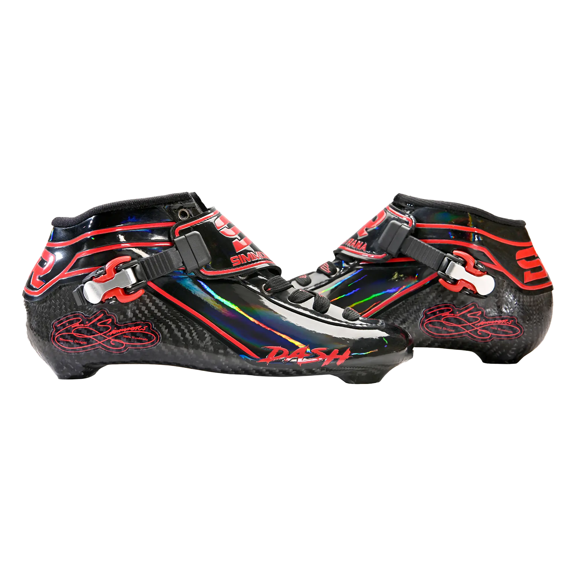 Botas profesionales para patinaje de velocidad DASH Black red 5