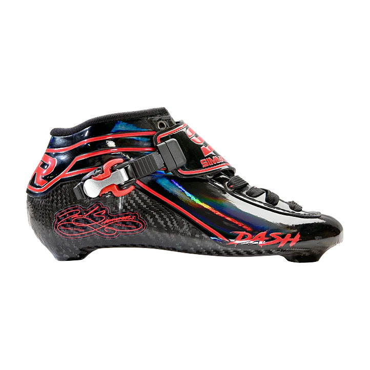 Botas para patines profesionales de velocidad DASH Black red 1