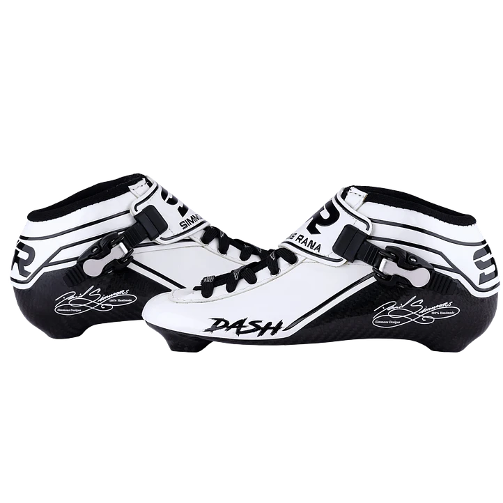 Botas para patines profesionales de velocidad DASH White Black 4