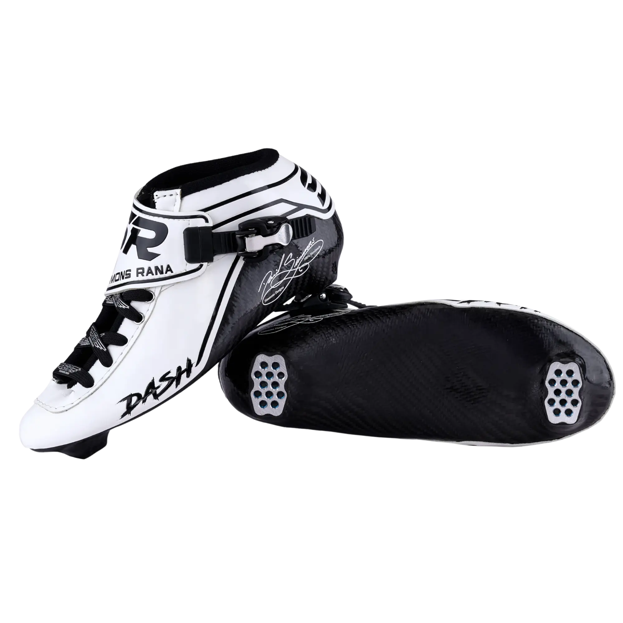 Botas profesionales para patinaje de velocidad DASH White Black 5