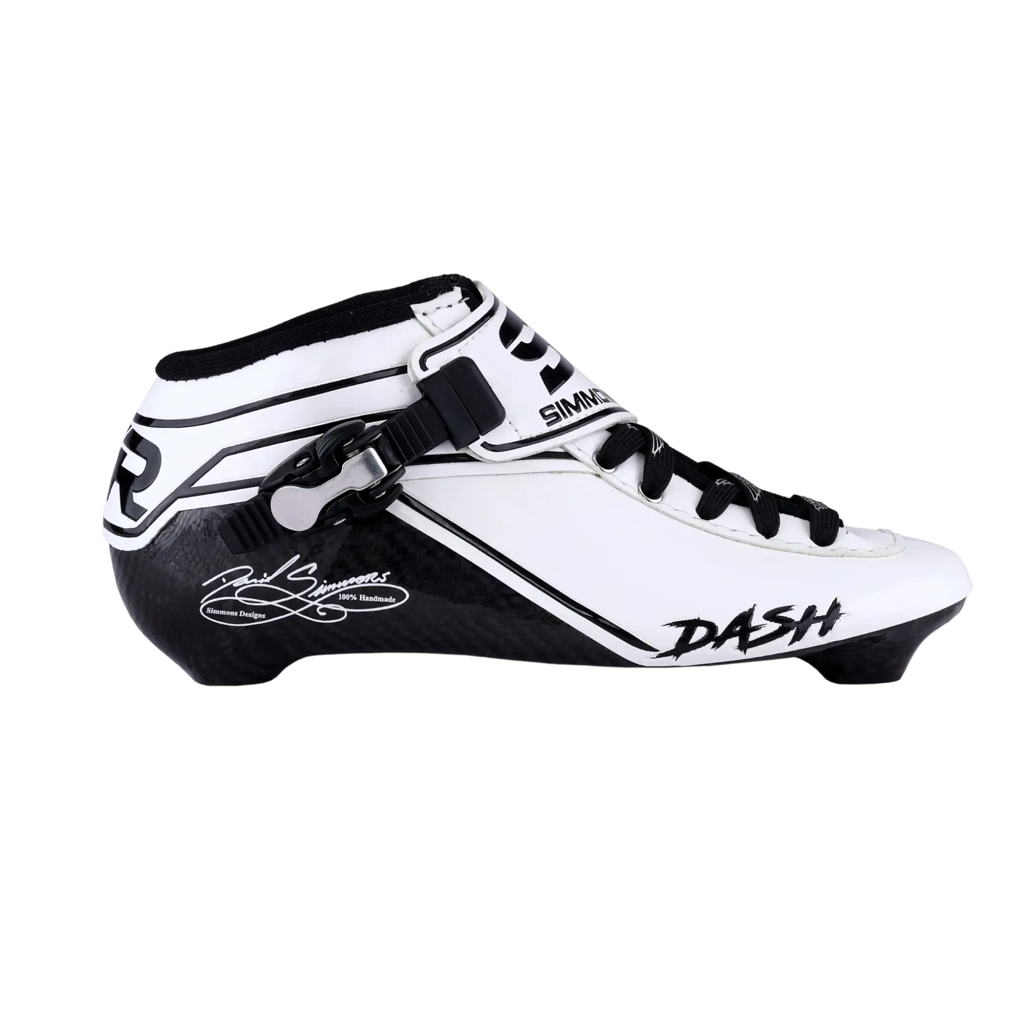 Botas profesionales para patinaje de velocidad DASH White Black 1