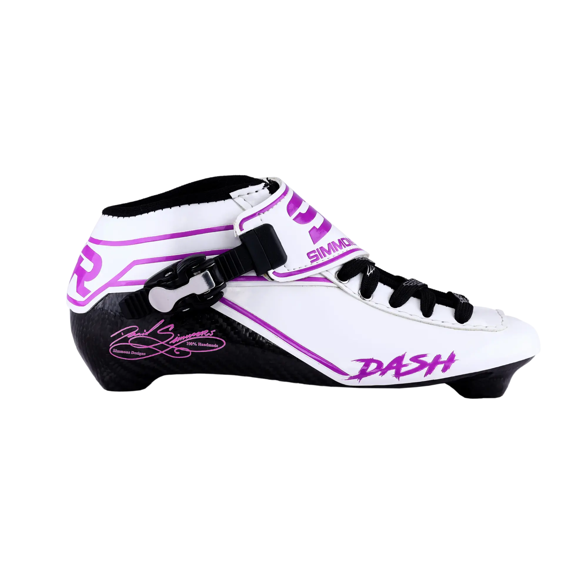 Botas profesionales para patinaje de velocidad DASH 70% Carbono White Purple 1