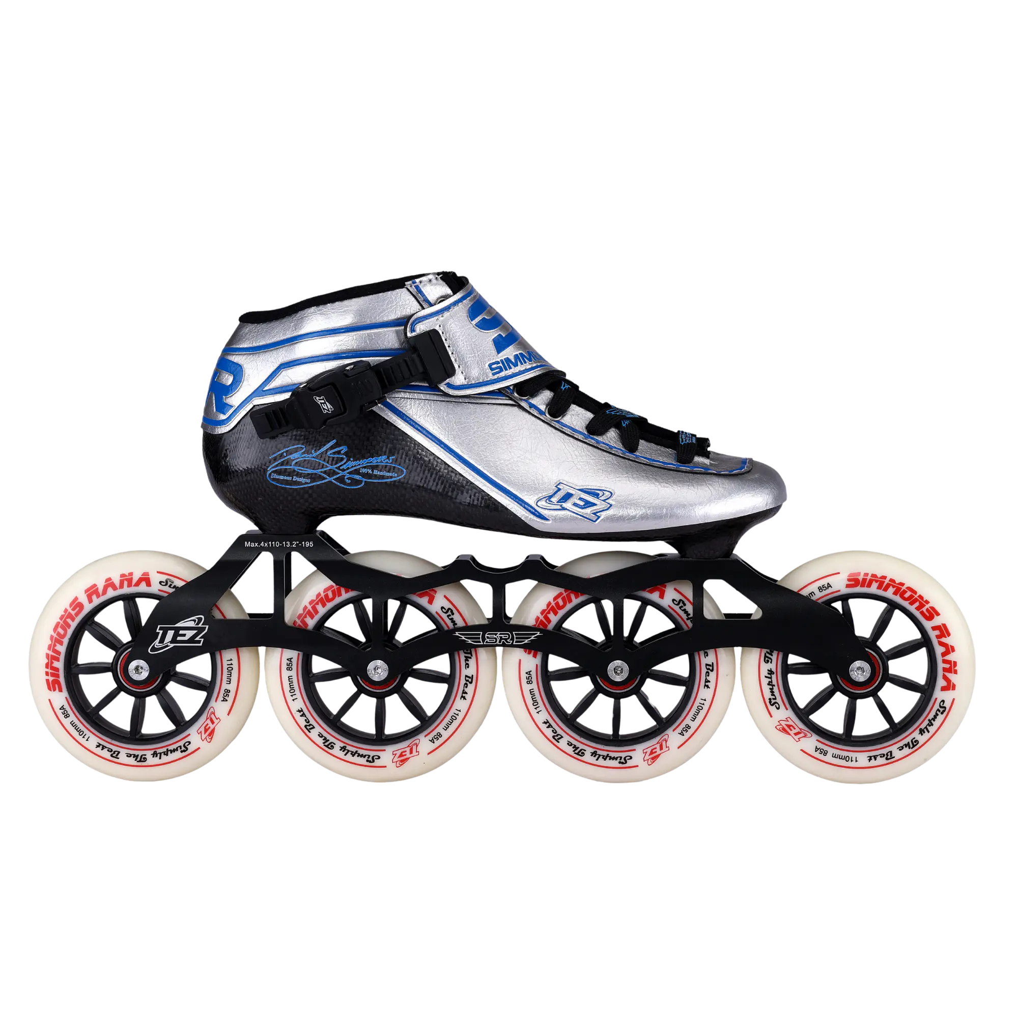 Patines profesionales de velocidad para iniciación TEZ SILVER BLUE 1