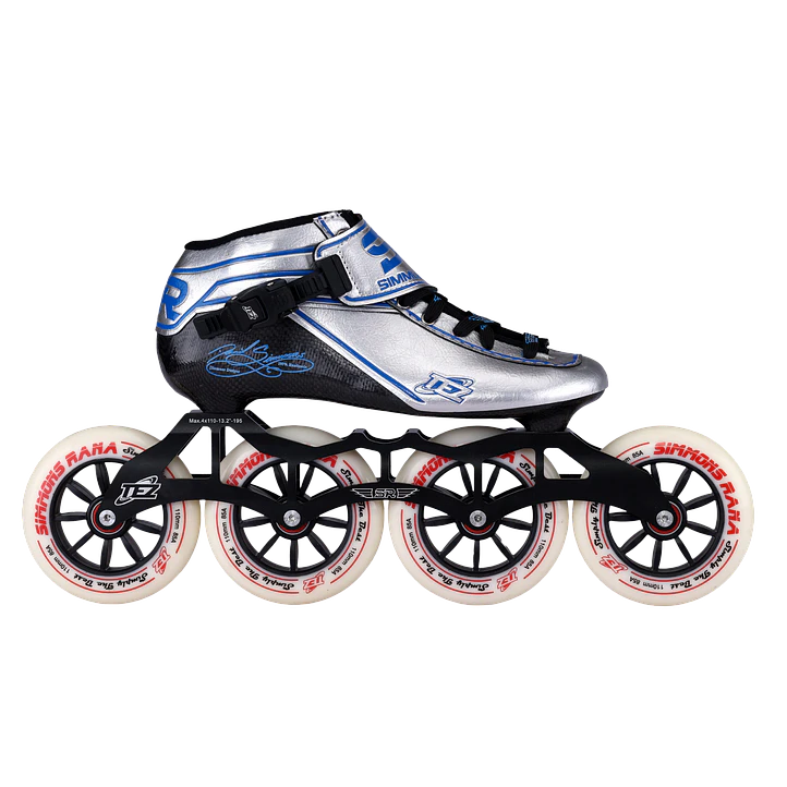 Patines profesionales de velocidad para iniciación TEZ SILVER BLUE 1