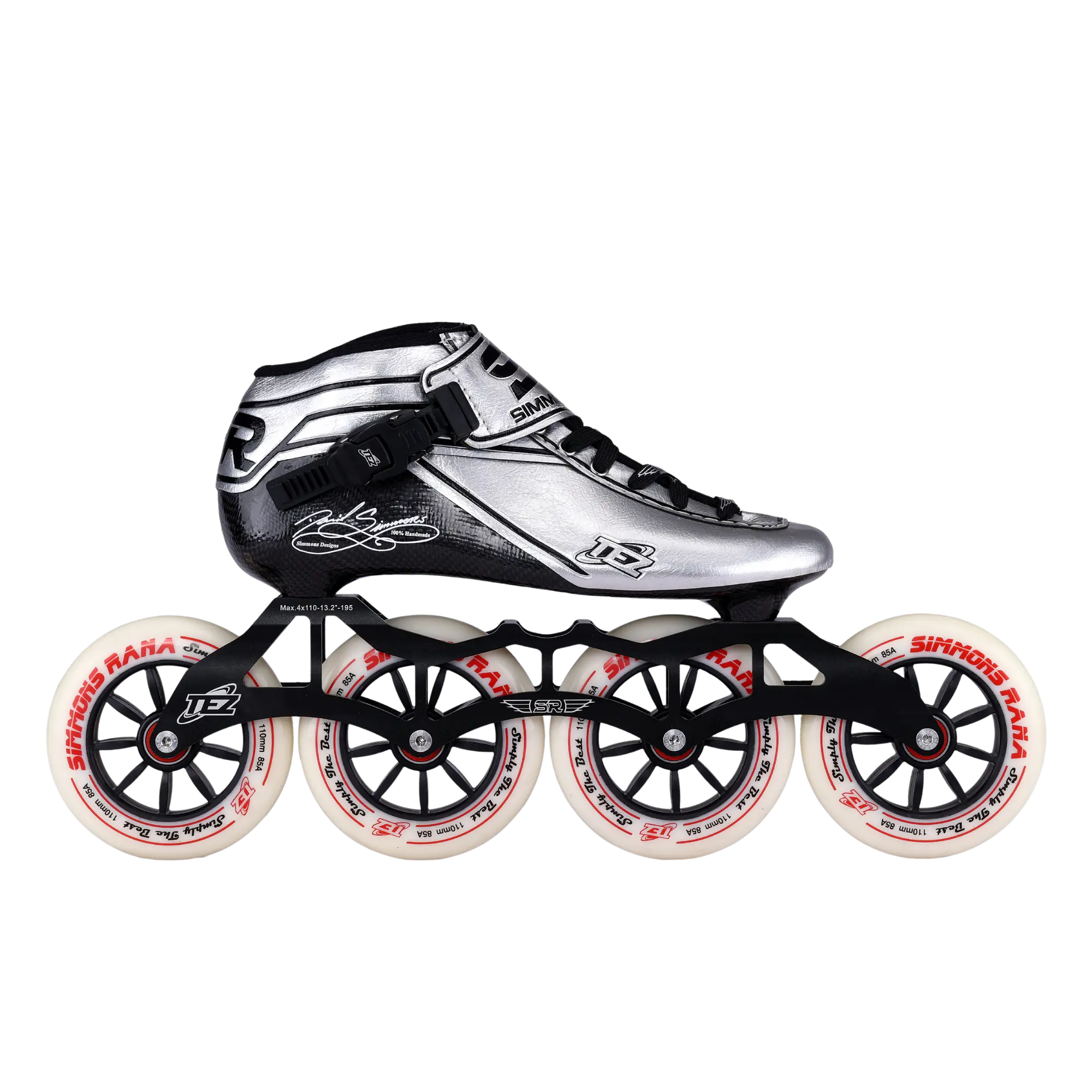 Patines profesionales de velocidad para iniciación TEZ SILVER BLUE 4