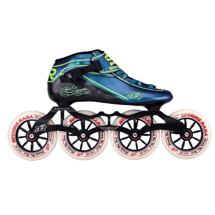 Patines profesionales de velocidad para iniciación TEZ BLUE GREEN 1