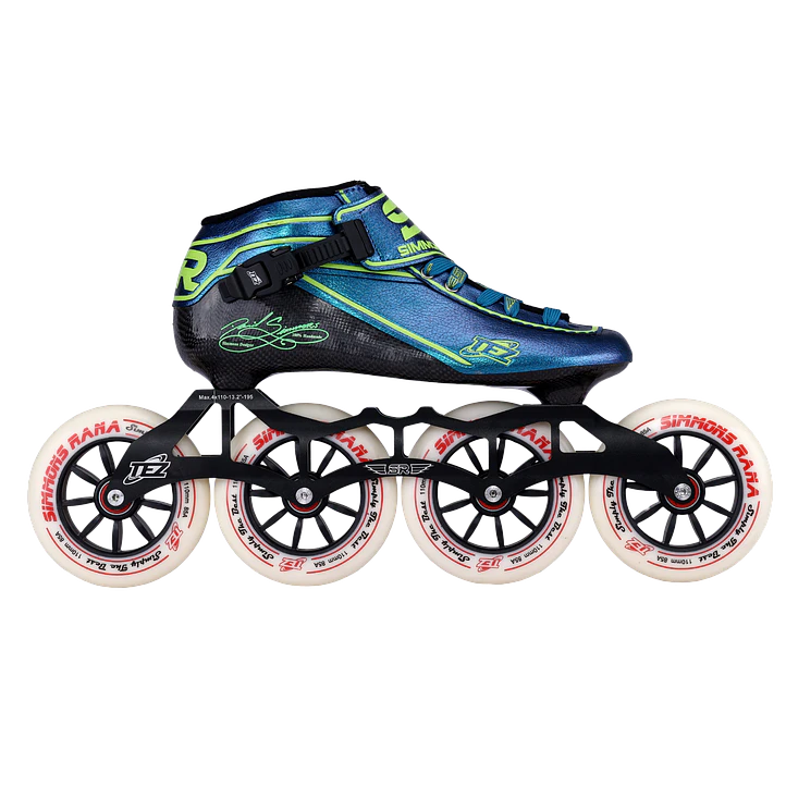 Patines profesionales de velocidad para iniciación TEZ BLUE GREEN 1