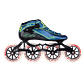 Patines profesionales de velocidad para iniciación TEZ BLUE GREEN - Miniatura 1