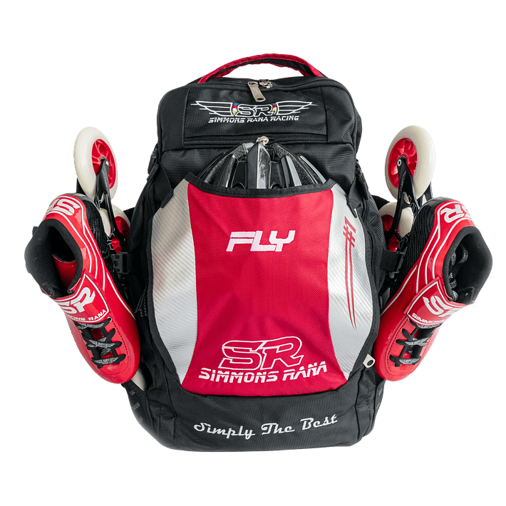 Maleta roja para patines profesionales de velocidad 1