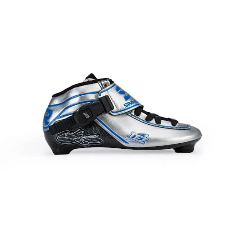 Botas para patines profesionales de velocidad TEZ SILVER BLUE 1
