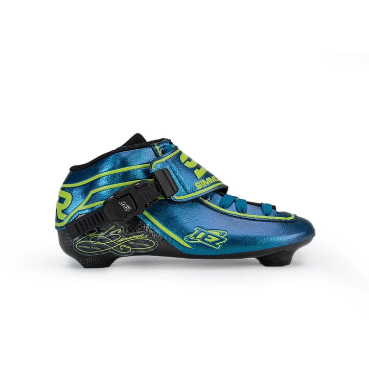 Botas para patines profesionales de velocidad TEZ BLUE GREEN 1