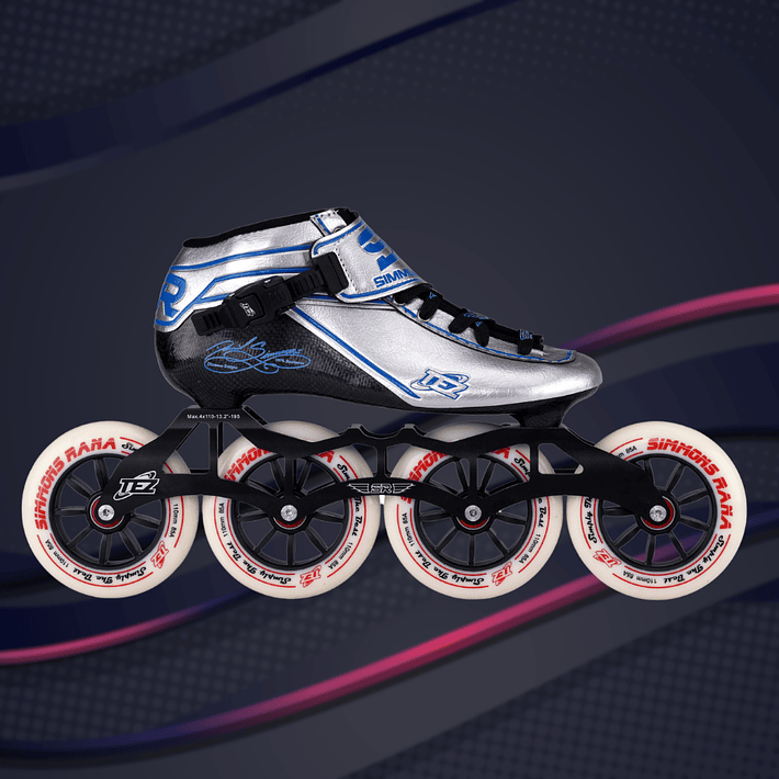Patines profesionales de velocidad para iniciación TEZ SILVER BLUE 2