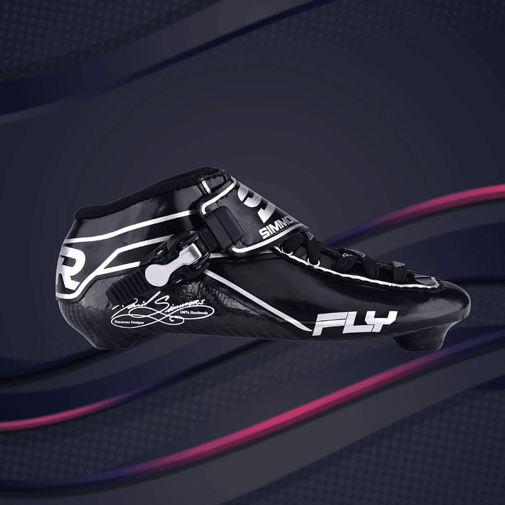 Botas para patines profesionales de velocidad FLY Black Silver 2