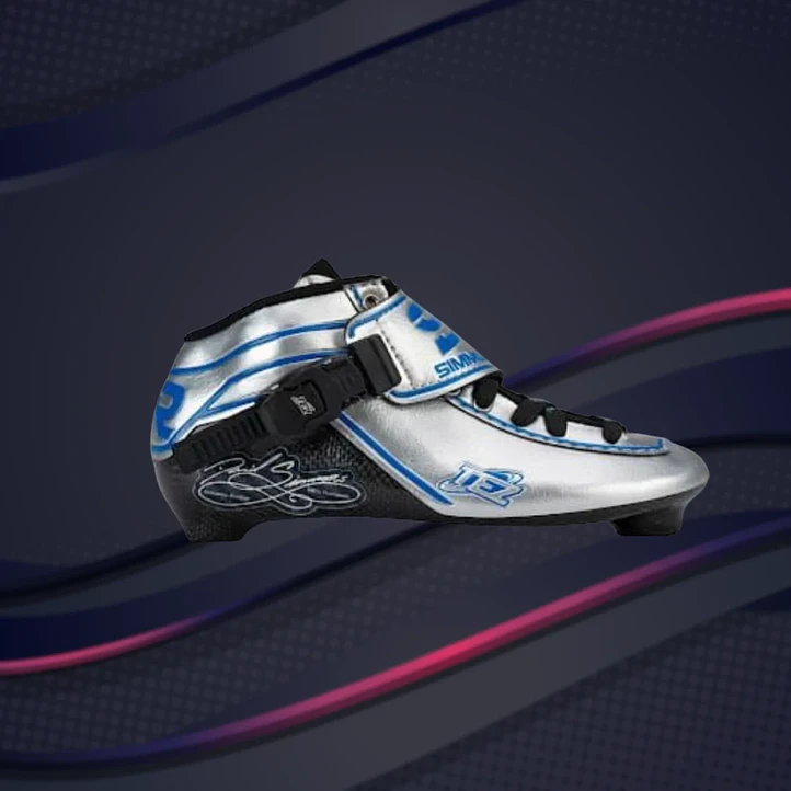 Botas para patines profesionales de velocidad TEZ SILVER BLUE 2