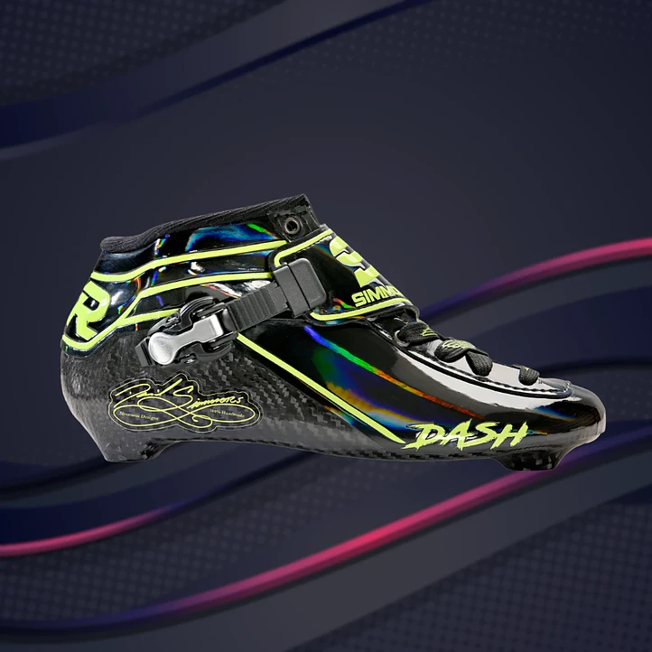 Botas para patines profesionales de velocidad DASH Black Green 2
