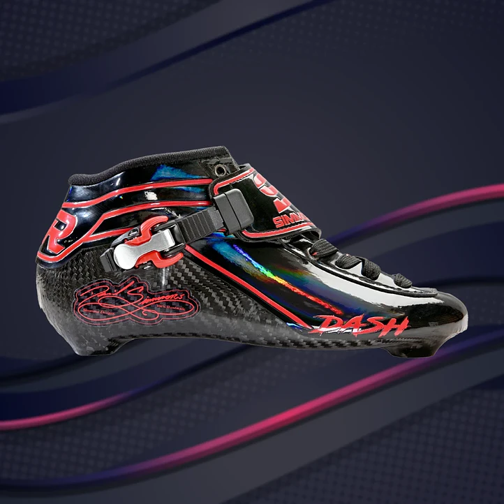 Botas para patines profesionales de velocidad DASH Black red 2