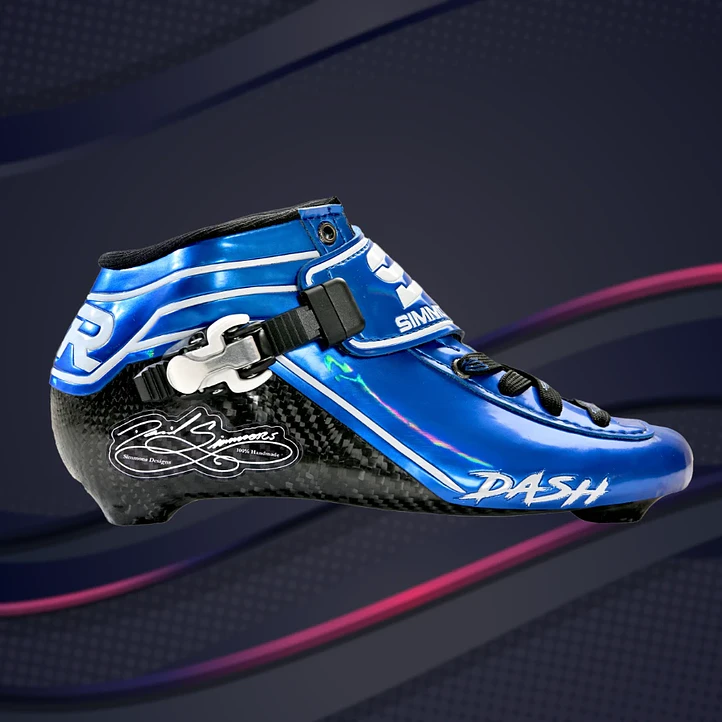 Botas para patines profesionales de velocidad DASH Blue White 2
