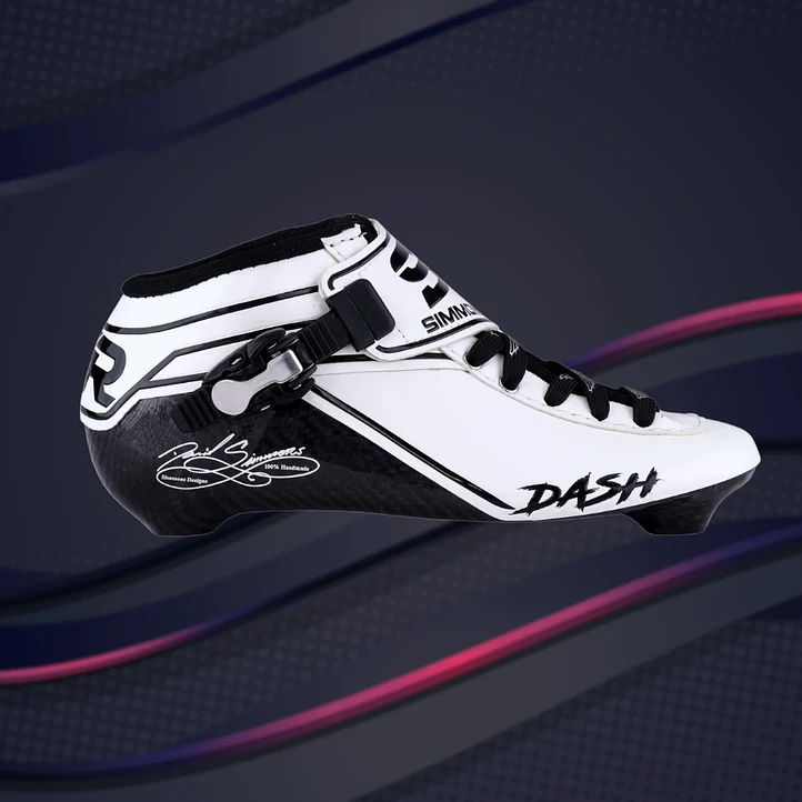 Botas para patines profesionales de velocidad DASH White Black 2