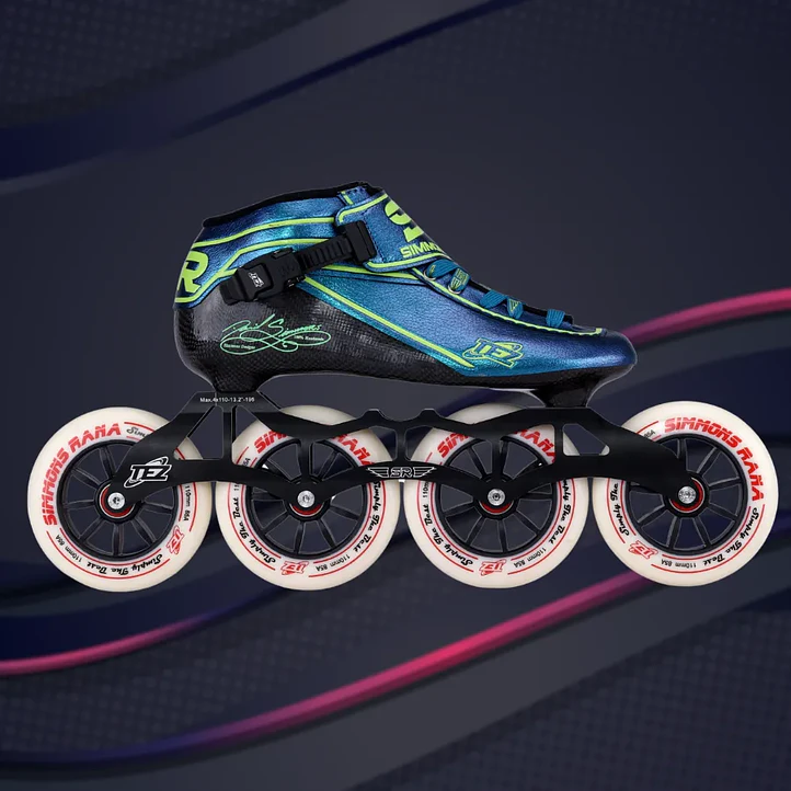 Patines profesionales de velocidad para iniciación TEZ BLUE GREEN 2