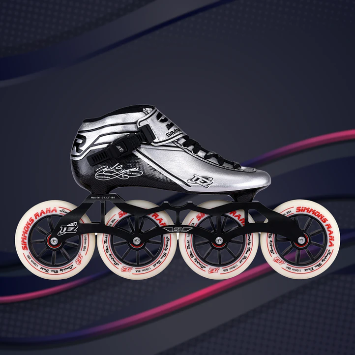 Patines profesionales de velocidad para iniciación TEZ SILVER BLACK 2