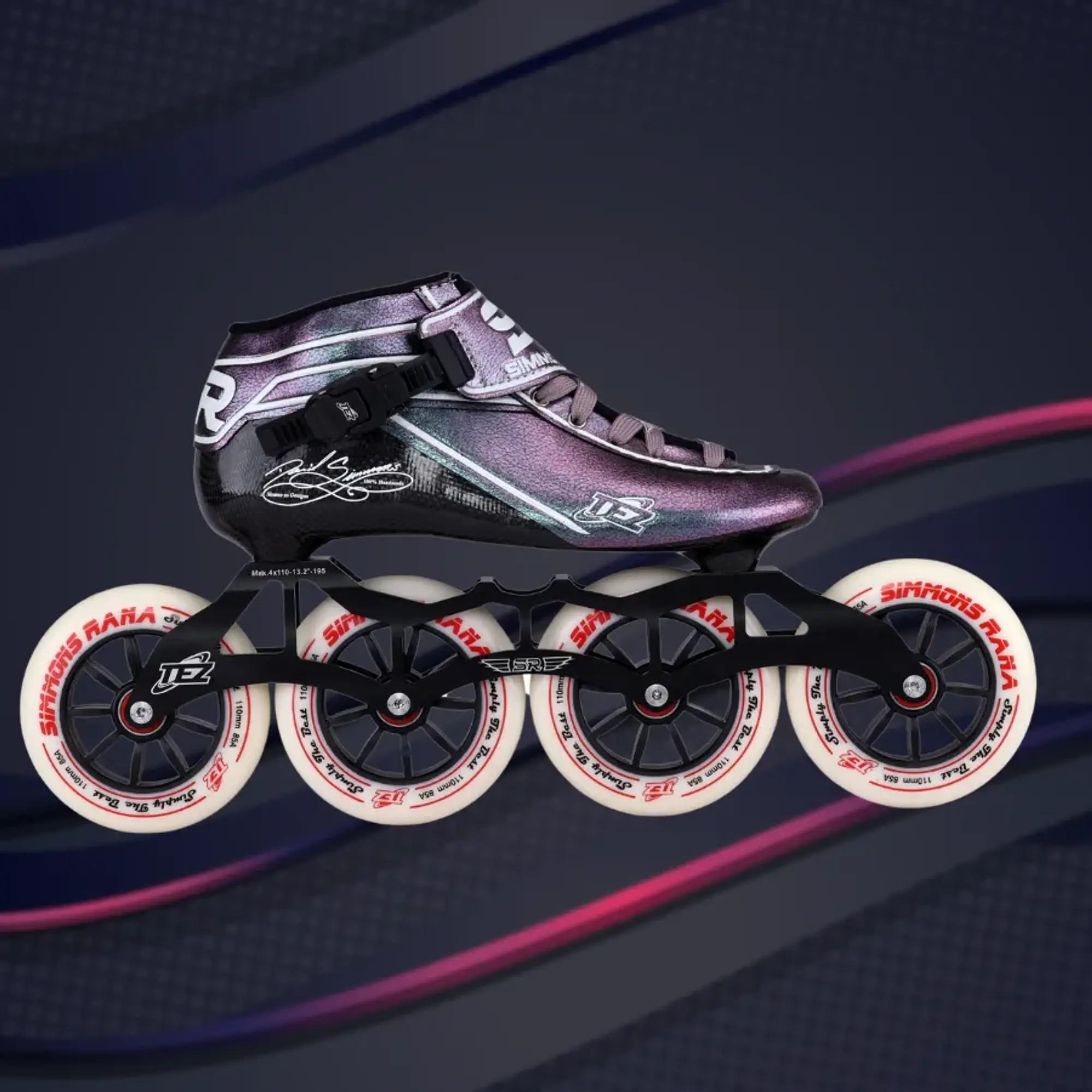 Patines profesionales de velocidad para iniciación TEZ PÚRPURA WHITE  2