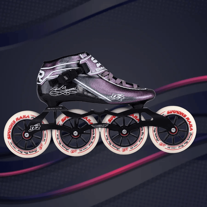 Patines profesionales de velocidad para iniciación TEZ PÚRPURA WHITE  2