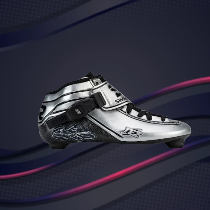 Botas para patines profesionales de velocidad TEZ SILVER BLACK 2