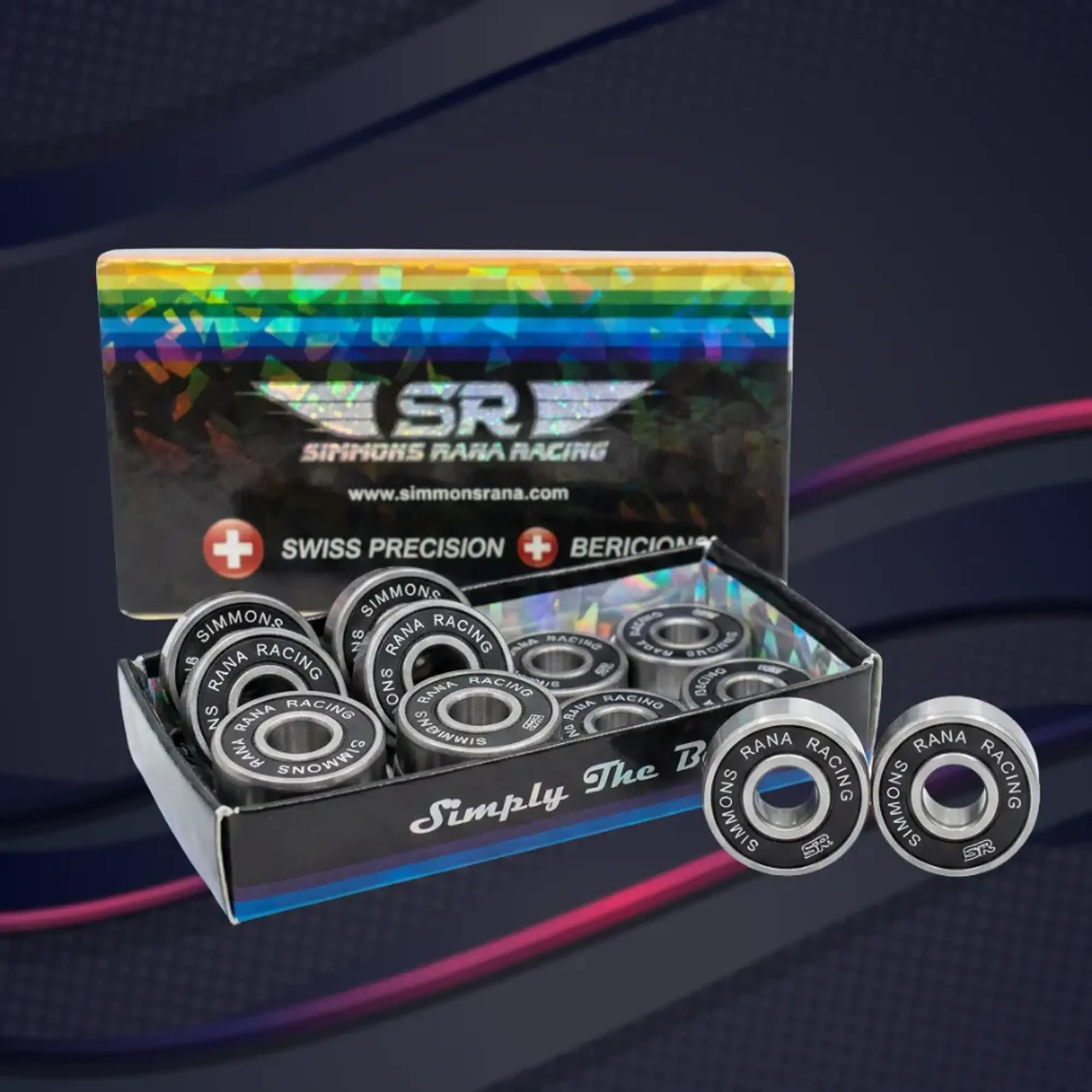 Rodamientos Simmons Rana Racing Swiss Precision para Patines 2