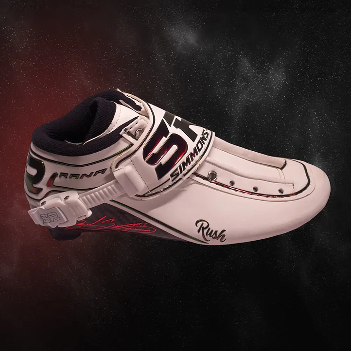 Botas para patines profesionales de velocidad RUSH White Red Holographic 2