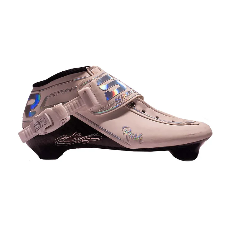 Botas para patines profesionales de velocidad RUSH White Silver Holographic 1