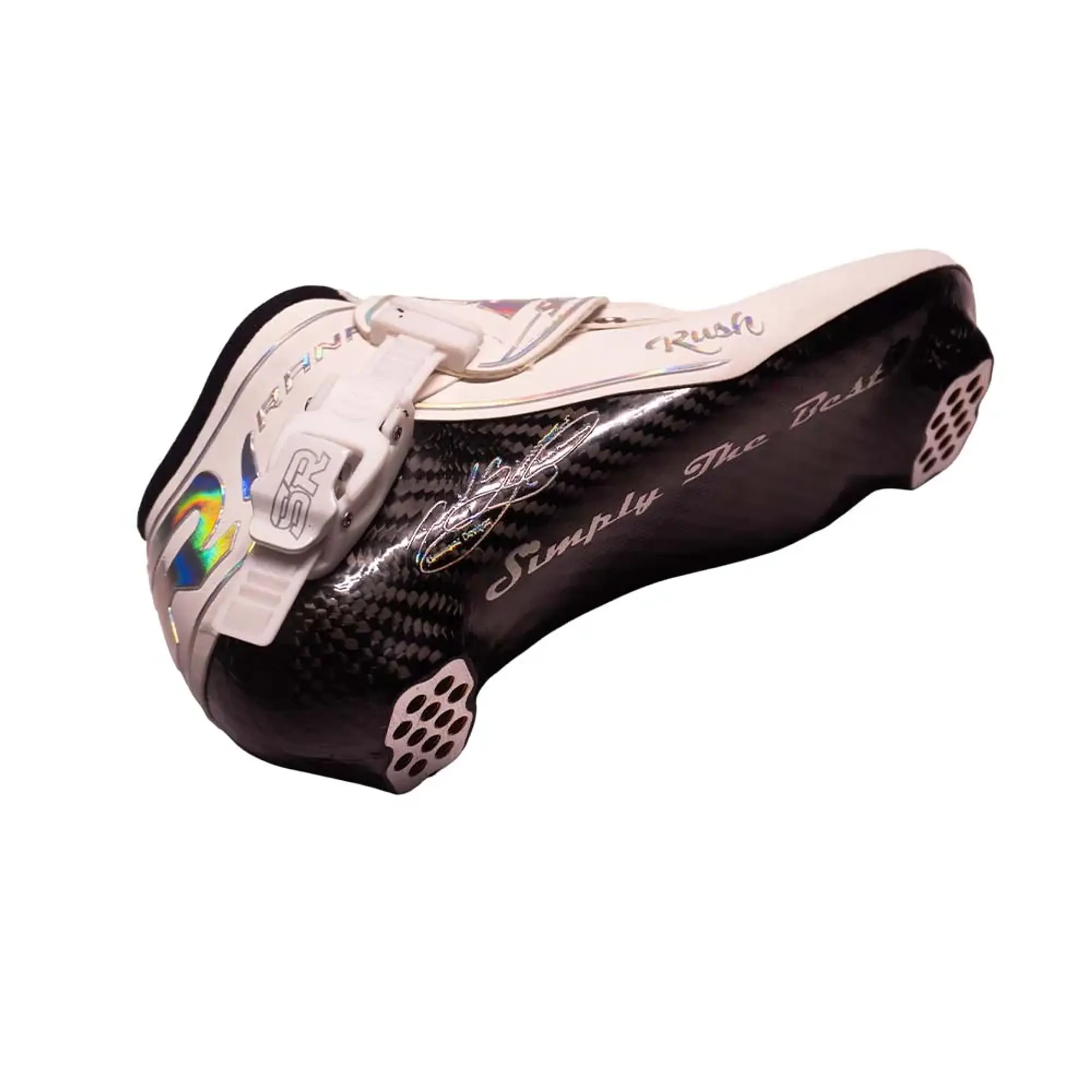 Botas profesionales para patinaje de velocidad RUSH White Silver Holographic 3