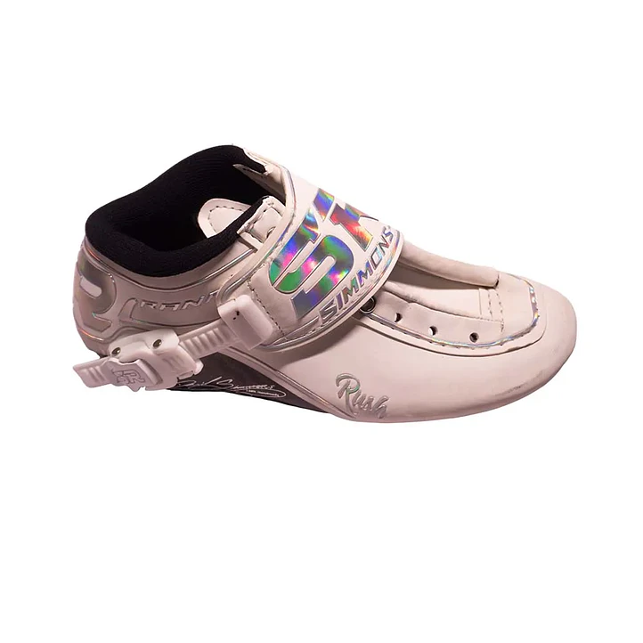 Botas para patines profesionales de velocidad RUSH White Silver Holographic 4