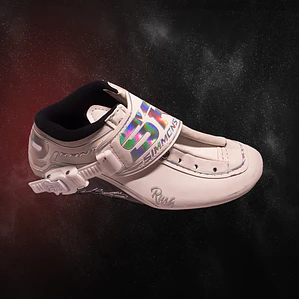 Botas para patines profesionales de velocidad RUSH White Silver Holographic