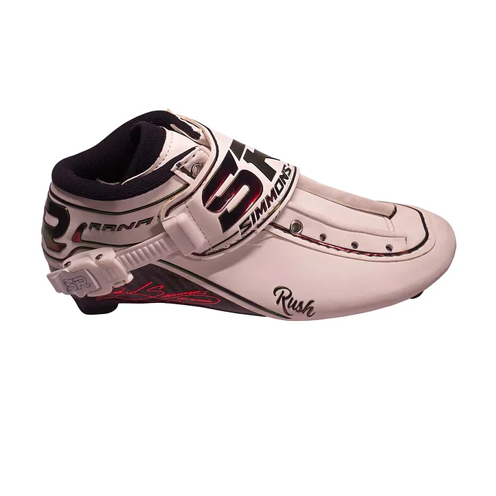 Botas para patines profesionales de velocidad RUSH White Blue Holographic 4