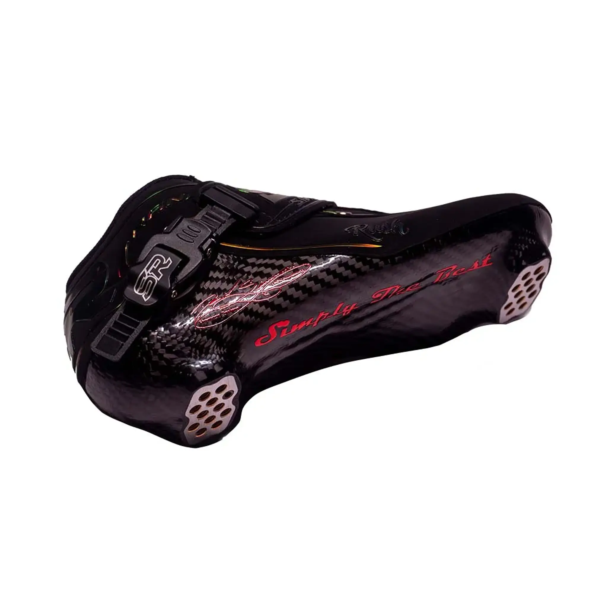 Botas profesionales para patinaje de velocidad RUSH Black Red Holographic 3