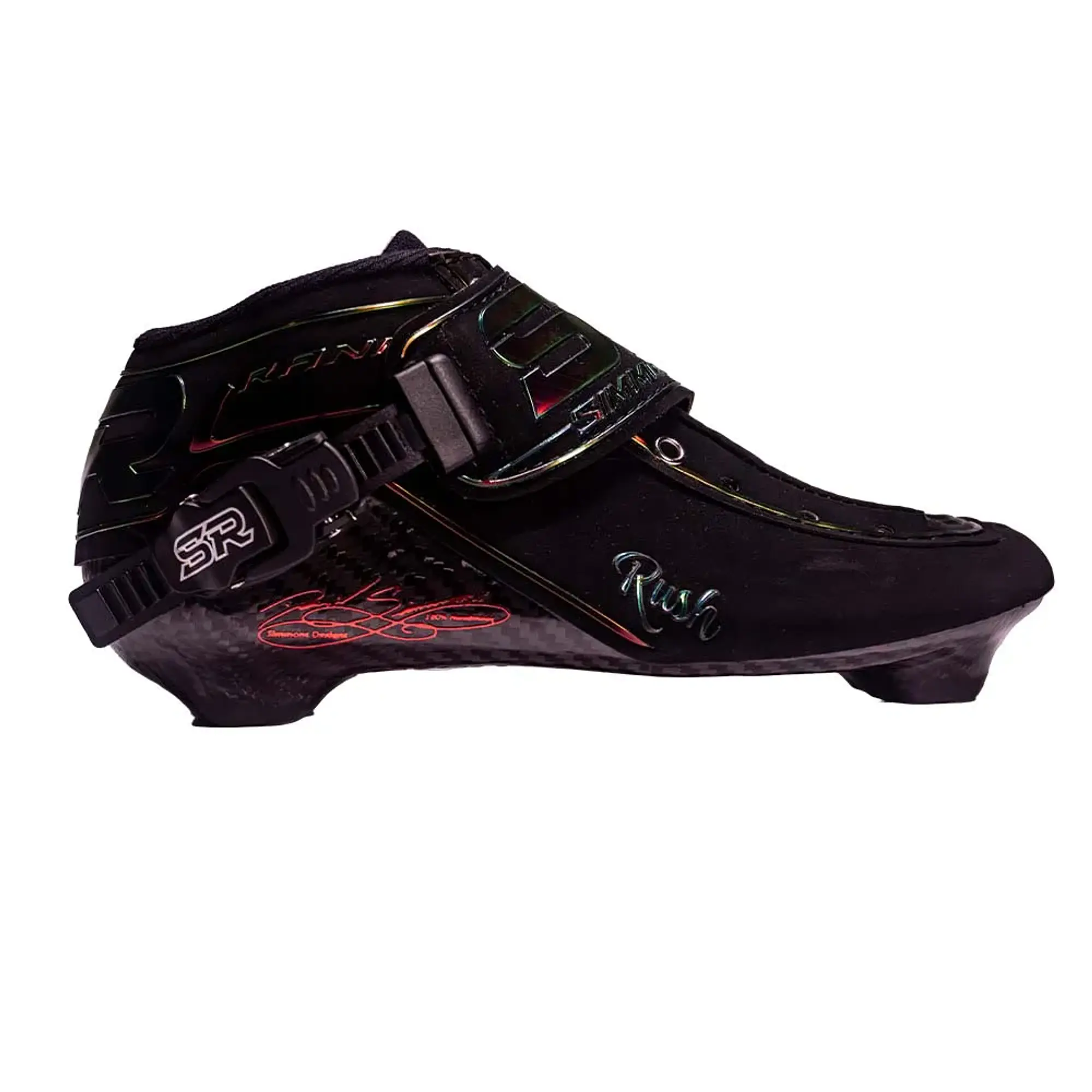 Botas profesionales para patinaje de velocidad RUSH Black Red Holographic 1