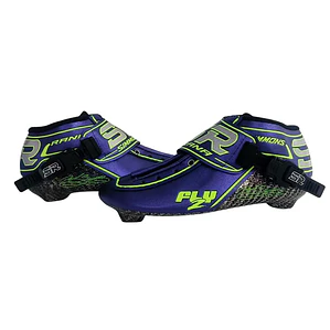 Botas profesionales para patinaje de velocidad FLY Purple Neón Green