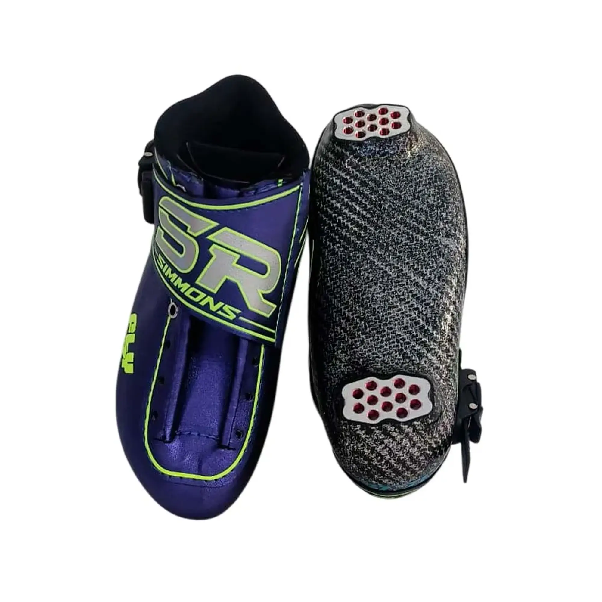 Botas profesionales para patinaje de velocidad FLY Purple Neón Green 5