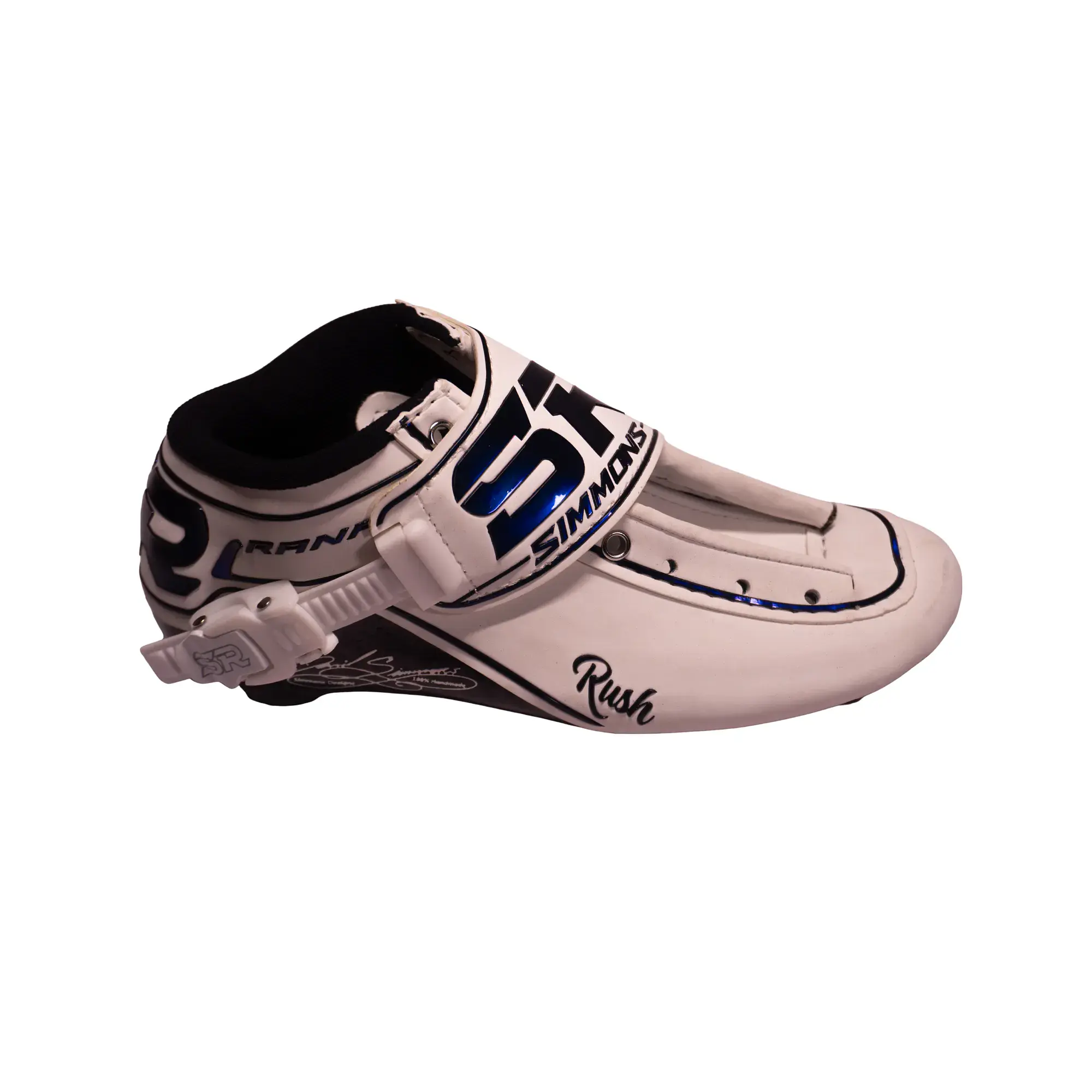 Botas profesionales para patinaje de velocidad RUSH White Blue Holographic 2