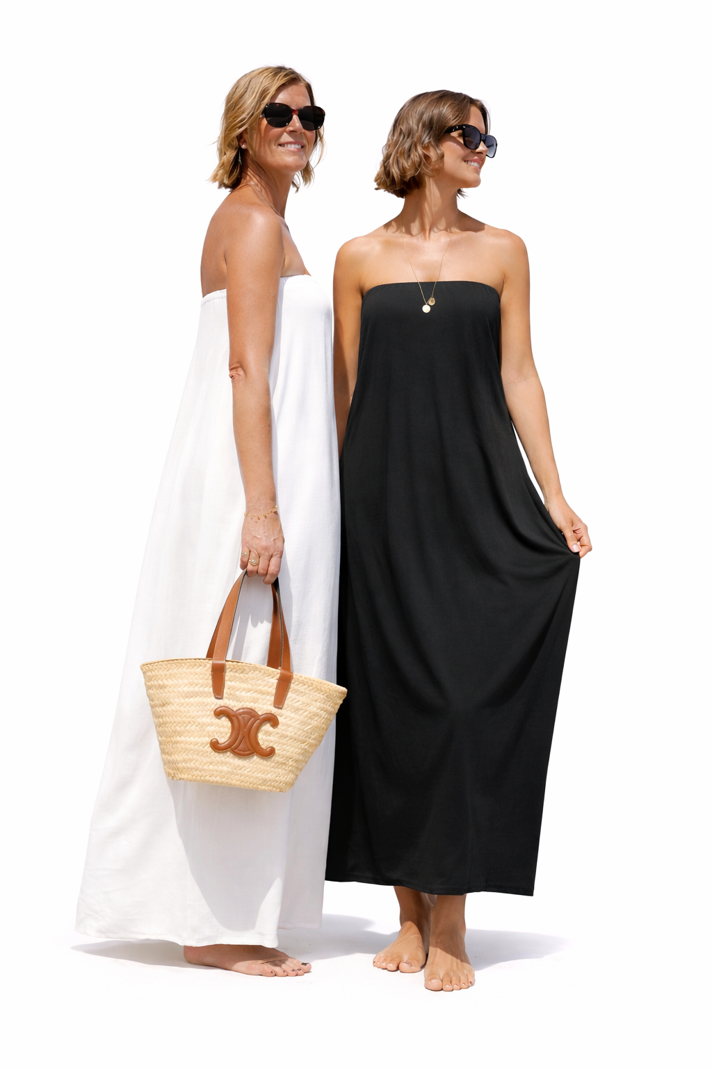 Vestido Maxi Encaje Strapless Mujer Icono