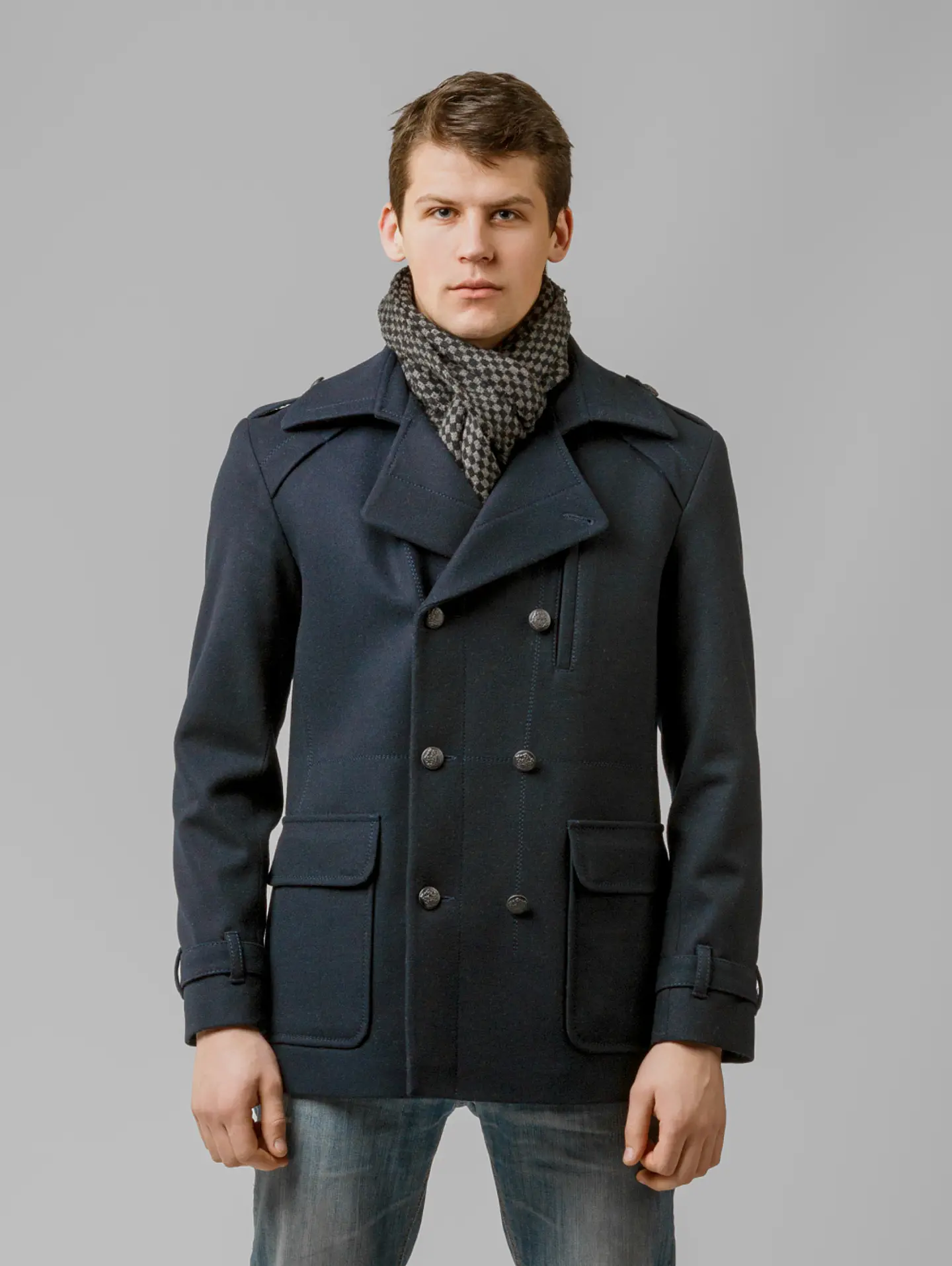 Navy Double-Breasted Peacoat 1