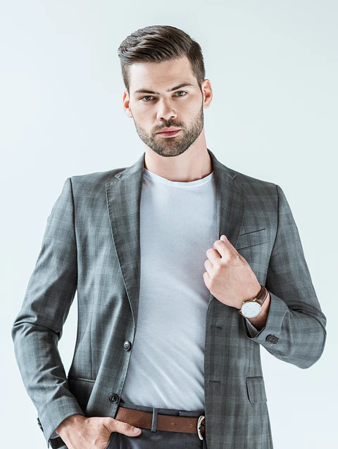 Blazer de rejilla de pizarra