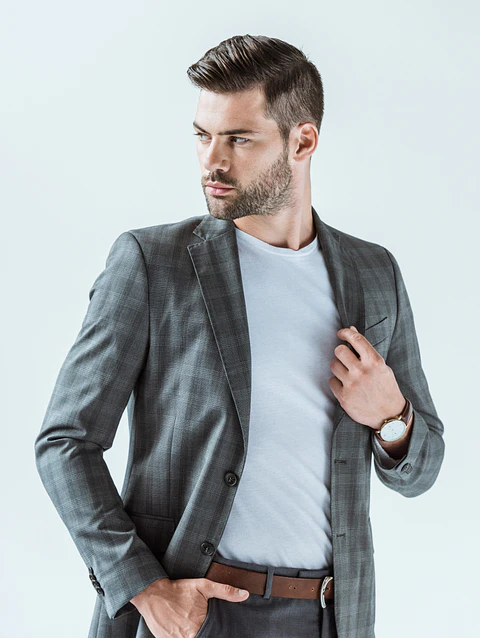 Blazer de rejilla de pizarra