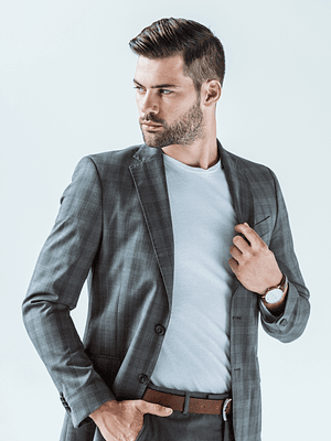 Charcoal Grid Blazer