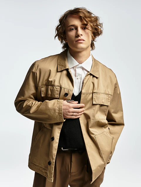 Beige Cotton Twill Jacket